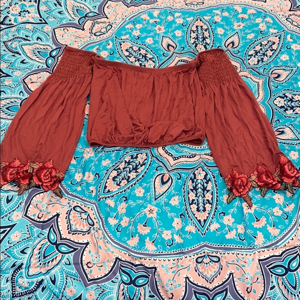 Off the shoulder crop top from Charlotte Russe